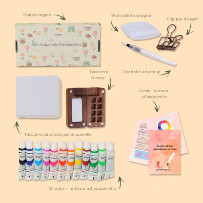 Kit Acquerello Portatile Mini – Crea ovunque la tua arte