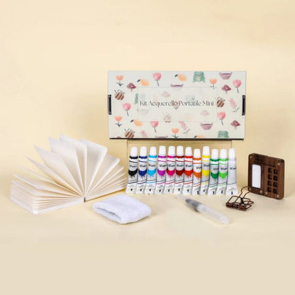 Kit Acquerello Portatile Mini – Crea ovunque la tua arte