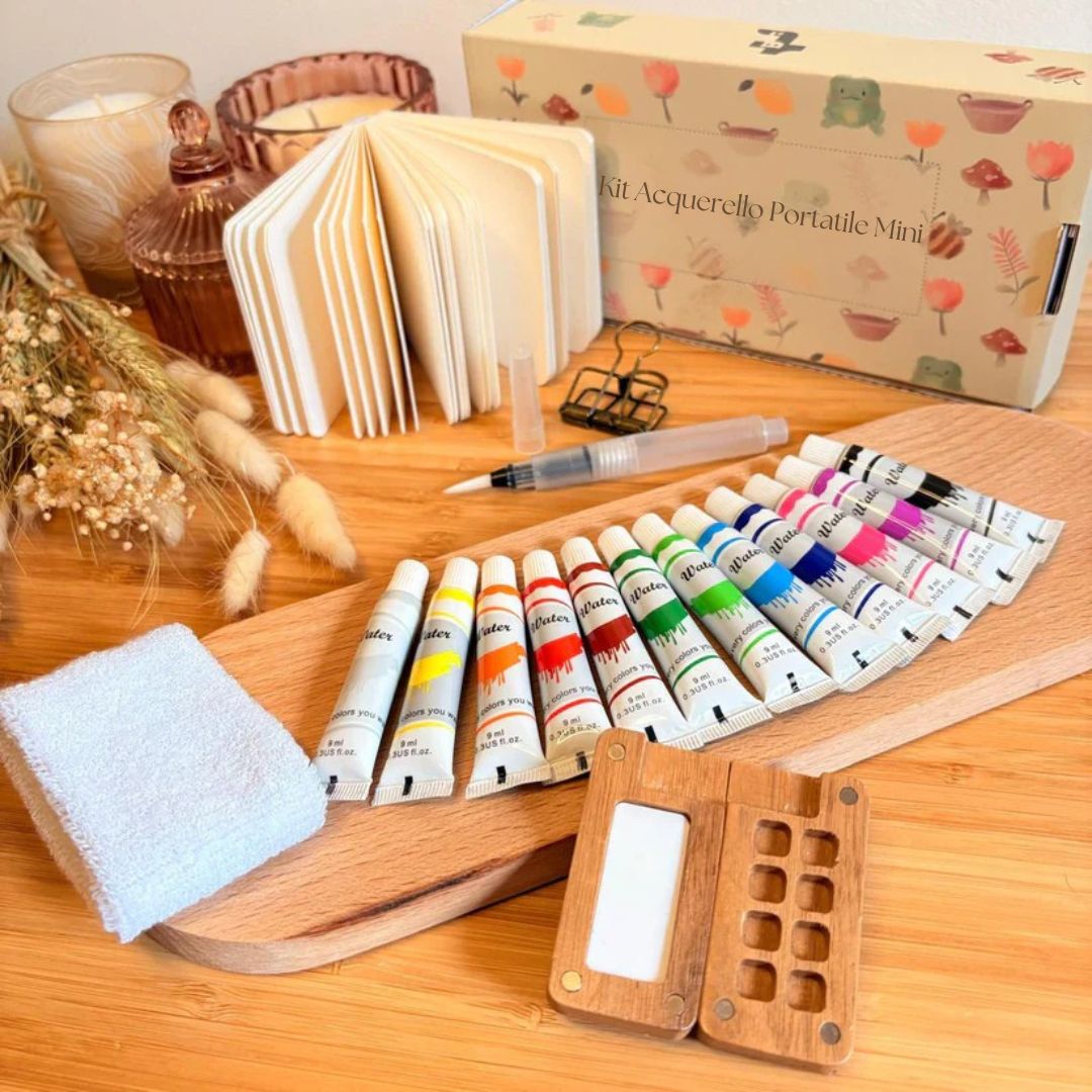 Kit Acquerello Portatile Mini – Crea ovunque la tua arte