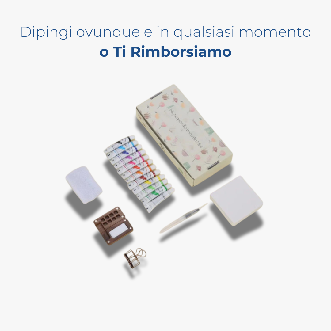 Kit Acquerello Portatile Mini – Crea ovunque la tua arte